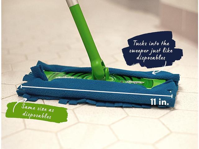 Fleece XL Sweeper Mop Refills for Swiffer X-Large - Reusable, Dry Duster, for Hardwoods, Laminates - 5-pack Rainbow II