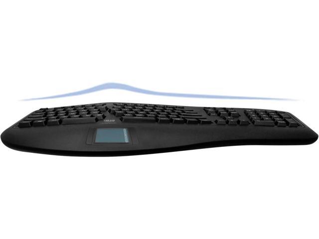 Adesso AKB-450UB - Ergonomic Keyboard with Built-in Touchpad & Palm Rest for Comfort, Wired USB, Multimedia Hotkeys, Split Keys Design - Compatible...