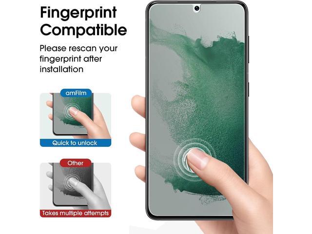 amFilm Privacy Screen Protector Samsung Galaxy S22 5g 6.1 inch with 2 Pack Camera Lens Protector, Anti Spy, Fingerprint ID Compatible, Easy to...
