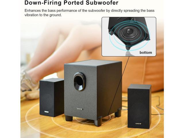 OROW S211 New USB-Powered 2.1 Multimedia Speakers System with Subwoofer,16W Computer Speakers,Strong Bass,3.5mm Audio Inputs,Great for PC/PS4/TV...