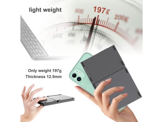 ROCK & ROWN Foldable Bluetooth Keyboard, Pocket Size Portable Wireless Keyboard with Touchpad for Mac OS,Android, Windows, Linux, PC, Tablet, with...