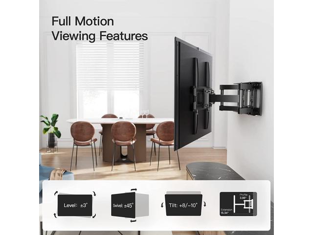 Pipishell TV Wall Mount for 26-65 inch TVs, Full Motion TV Mount Bracket with Articulating Swivel Extension Tilting Leveling Max VESA 400x400mm...