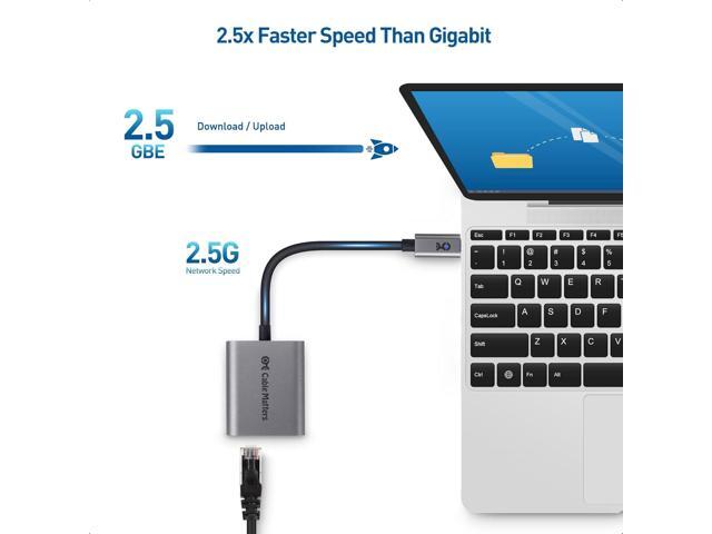 Cable Matters USB C to 2.5 Gigabit Ethernet Adapter with Charging 100W, 2.5g Ethernet to USB-C Adapter (2.5gbps Ethernet Port) - Compatible with...