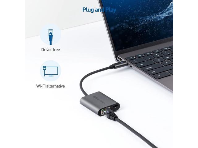 Cable Matters USB C to 2.5 Gigabit Ethernet Adapter with Charging 100W, 2.5g Ethernet to USB-C Adapter (2.5gbps Ethernet Port) - Compatible with...