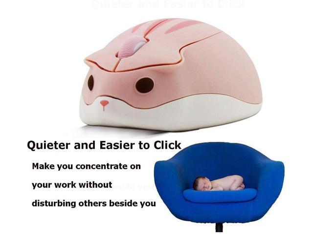 2.4GHz Wireless Mouse Cute Hamster Shape Less Noice Portable Mobile Optical 1200DPI USB Mice Cordless Mouse for PC Laptop Computer Notebook MacBook...