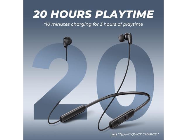 N18 Neckband Bluetooth Earbuds, Wireless Bluetooth 5.2 Headphones with Microphone, Ultra-Lightweight Comfort, IPX7 Waterproof, Deep Bass Strong...