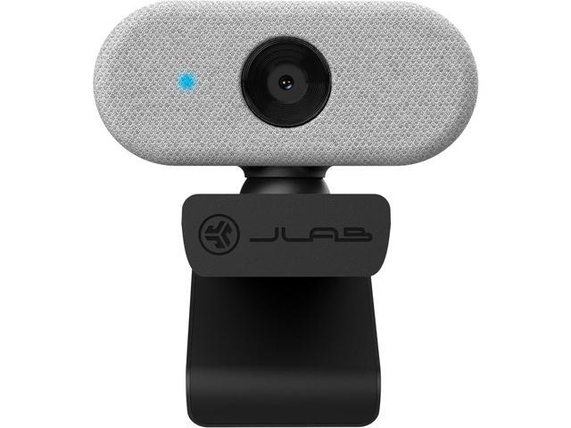 JLab Go Cam USB HD Webcam, White, 1080P/30 FPS, 2.1 Megapixels, Minimalist Portable Set-up, Omni-Directional Microphone, Compatible with PC, Mac...