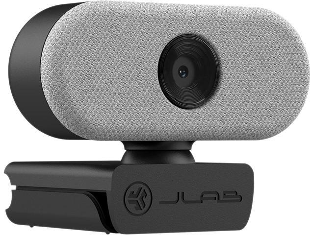 JLab Go Cam USB HD Webcam, White, 1080P/30 FPS, 2.1 Megapixels, Minimalist Portable Set-up, Omni-Directional Microphone, Compatible with PC, Mac...