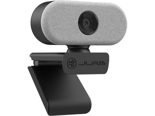JLab Go Cam USB HD Webcam, White, 1080P/30 FPS, 2.1 Megapixels, Minimalist Portable Set-up, Omni-Directional Microphone, Compatible with PC, Mac...