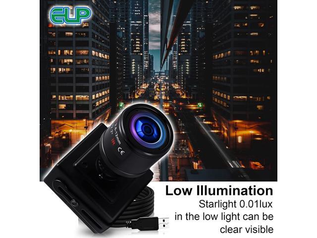 ELP USB Camera with Zoom Lens 2.8-12mm Manual Focus Webcam, 1.3MP Low Illumination Varifocal 960P AR0130 4X Zoom, Mini Variable Focus Computer...