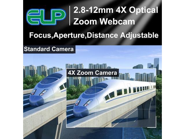 ELP USB Camera with Zoom Lens 2.8-12mm Manual Focus Webcam, 1.3MP Low Illumination Varifocal 960P AR0130 4X Zoom, Mini Variable Focus Computer...