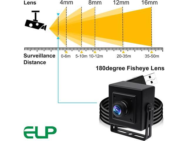 ELP 180degree Fisheye Lens Wide Angle USB Camera 1080P Mini Box Webcam 1080P High Speed UVC USB2.0 PC Camera CMOS OV2710 100fps 60fps 30fps Video...