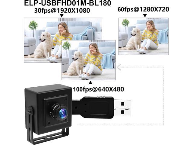 ELP 180degree Fisheye Lens Wide Angle USB Camera 1080P Mini Box Webcam 1080P High Speed UVC USB2.0 PC Camera CMOS OV2710 100fps 60fps 30fps Video...