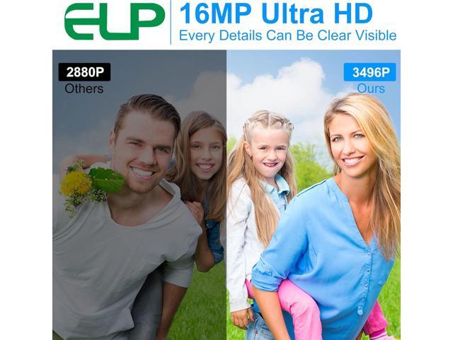 ELP 16mp Wide Angle USB Camera for Computer 180degree Fisheye Lens Webcam Board Mini UVC USB2.0 4K Video Lightburn Camera Module,with 3.3ft/1m...