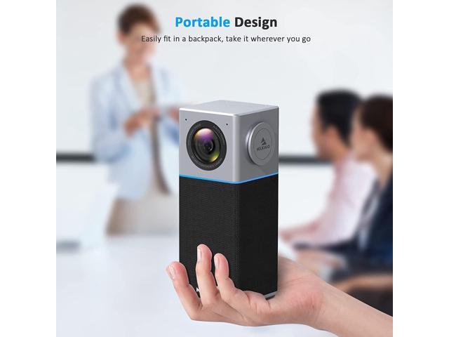 NexiGo N3000 4K Portable Video Conference Camera, Zoom Certified, AI Webcam with Speaker and Microphone, Auto-Framing, Noise Cancellation, 4-Mic...