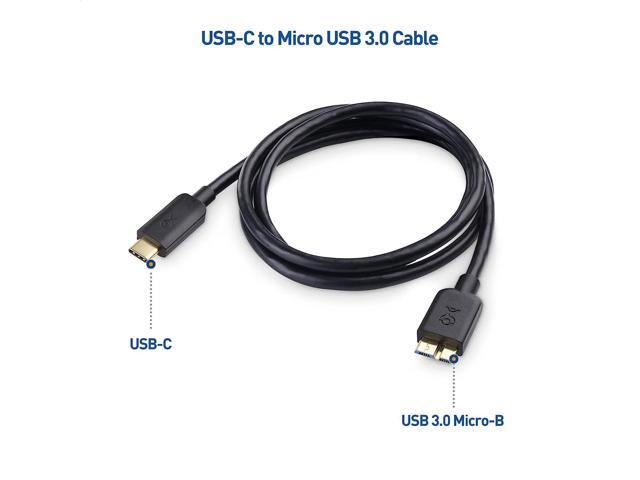 Cable Matters USB C to Micro USB 3.0 Cable 3.3 ft with 10 Gbps Data Transfer (USB C to Micro B 3.0, USB C Hard Drive Cable) in Black