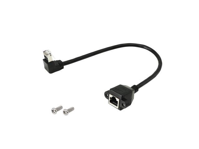 SinLoon RJ45 Ethernet Adapter Cable 90 degree UPward male to famale Ethernet Switch Adapter Cable for CAT 5/CAT 6 LAN Ethernet Socket Connector...