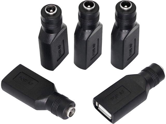 S USB to DC Adapter USB 2.0 A Female to DC 5.5x2.1mm DC Female Connector Charge Barrel Jack Power Adapter for Small DC or USB Electronics Charging. photo