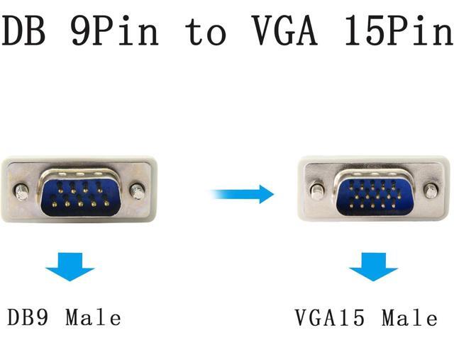 PNGKNYOCN 4.5 Feet DB 9 Pin Male to VGA 15 Pin Male Adapter Cable, RS232 to VGA Conversion Cable, YOUCHENG for Computer,Printers, Scanners