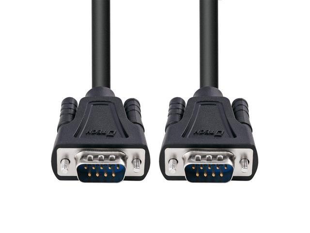 DTech 15ft DB9 Serial Cable COM Port Male to Male RS232 Straight Through 9 Pin Data Cord