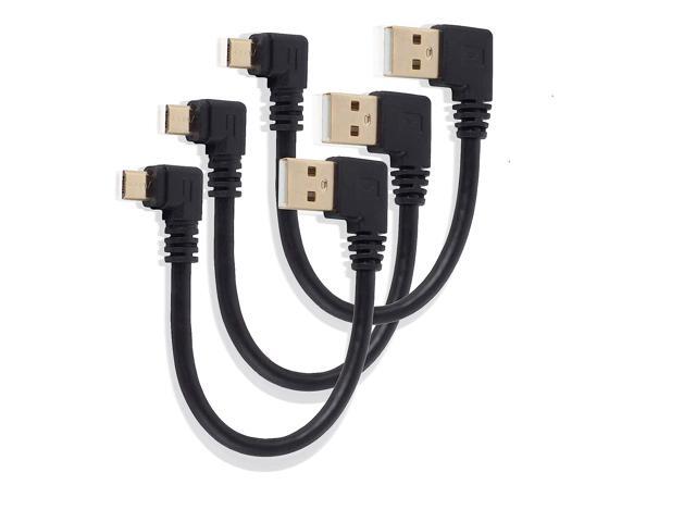 Right Angle Micro USB Cable, Micro USB 6 Inches Cord Short Micro USB Cable, USB Male to Micro USB Male Adapter Cable, Gold Plated 90 Degree Micro...
