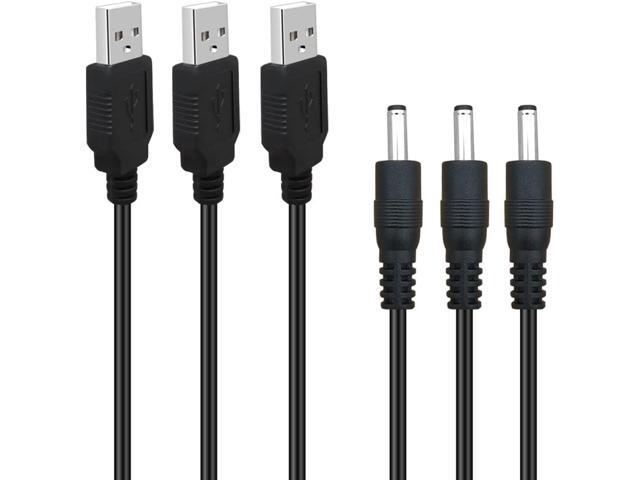 S 3Pack 6FT 5V DC Power Cord USB to DC 3.5mm x 1.35mm Barrel Jack Adapter Connector Charging Cable Plug