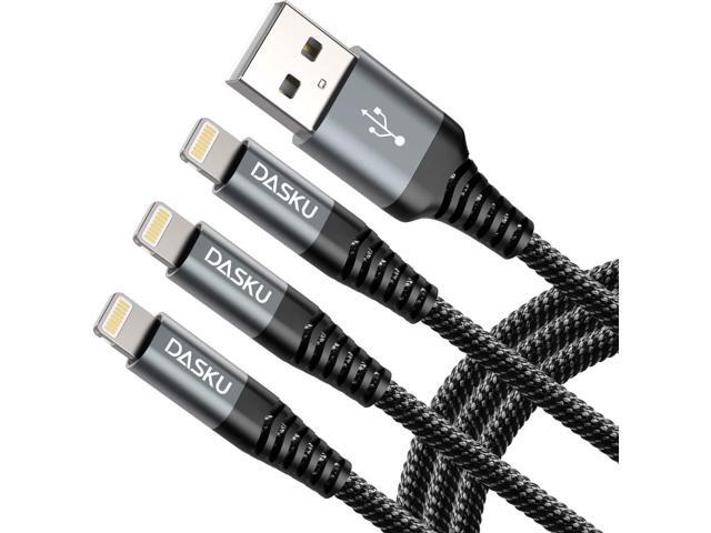 Dasku iPhone Charger Fast Charging, 6 Foot MFi Certified Lightning Cable Braided USB iPhone Charging Cord Compatible with iPhone 14/13/12/11/Pro...