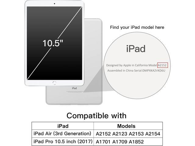 JETech Case for iPad Pro 10.5-Inch and iPad Air 3 (10.5-Inch 2019, 3rd Generation) with Pencil Holder, Clear Transparent Back Shell Slim Stand...