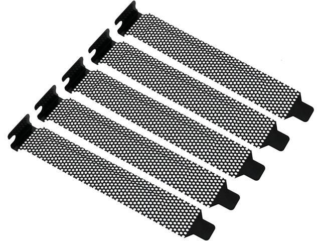 M PCI Slot Cover 5PCS Black PCI Bracket Vented Slot Covers Hard Steel Dust Filter Blanking Plate with Screws for Computer Cases