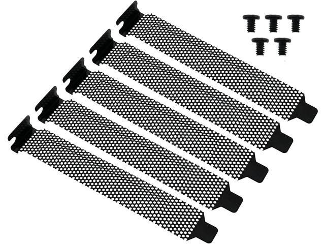 M PCI Slot Cover 5PCS Black PCI Bracket Vented Slot Covers Hard Steel Dust Filter Blanking Plate with Screws for Computer Cases