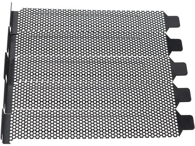M PCI Slot Cover 5PCS Black PCI Bracket Vented Slot Covers Hard Steel Dust Filter Blanking Plate with Screws for Computer Cases