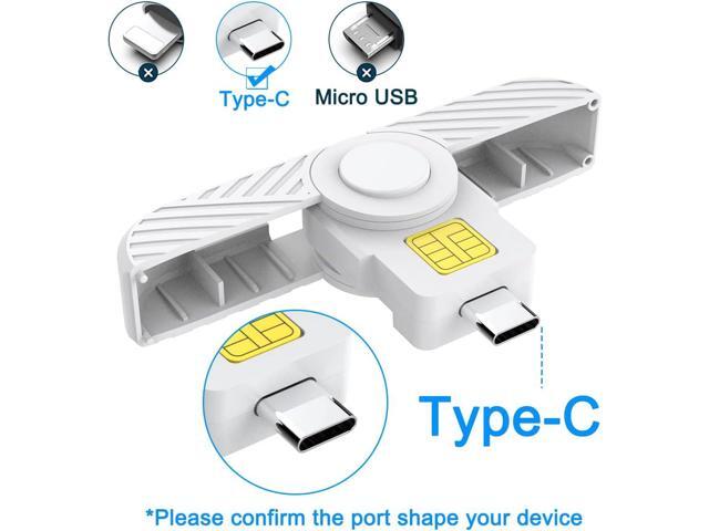 Type C CAC Reader, DOD Military USB C Common Access CAC Card Reader, USB Smartfold Type C Smart Card Reader PIV CAC Reader Compatible with Windows,...
