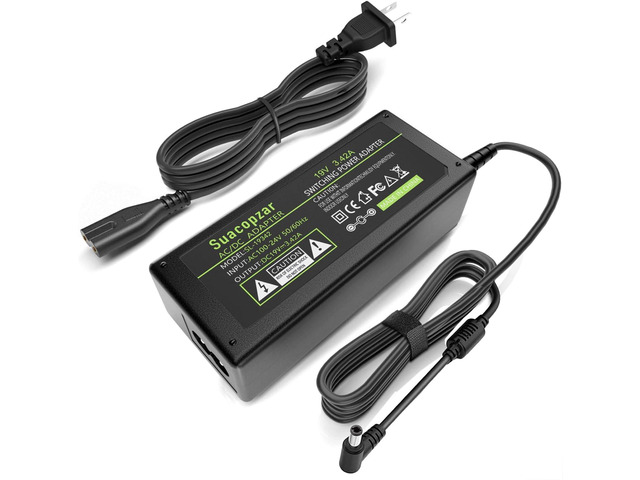 19V 3.42A 65W Laptop Charger, Power Adaptor Converter for Toshiba Satellite C55 C55D C55T C655 C655D C675 C855 C855D L55 L655 L675 L745 L755 L775D...
