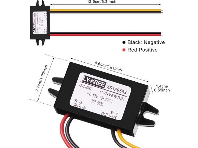Direct Current Converter 12V to 5V 3A 15W Buck Converter Module, Direct Current to Direct Current Reduced Voltage Regulator Car Power Converter...