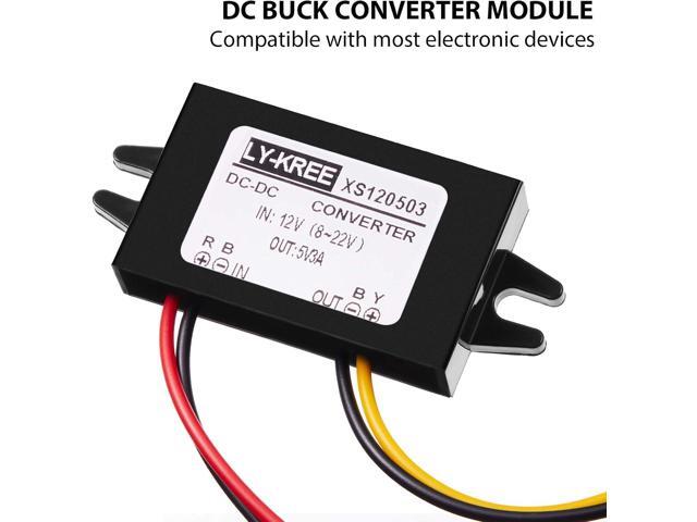 Direct Current Converter 12V to 5V 3A 15W Buck Converter Module, Direct Current to Direct Current Reduced Voltage Regulator Car Power Converter...