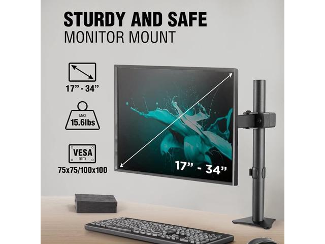 ELG Full Motion Swivel Monitor Desk Mount Stand up to 34'' Screen, Adjustable Arm Height Position, Computer Monitor Stand, Gaming/Home Office,...