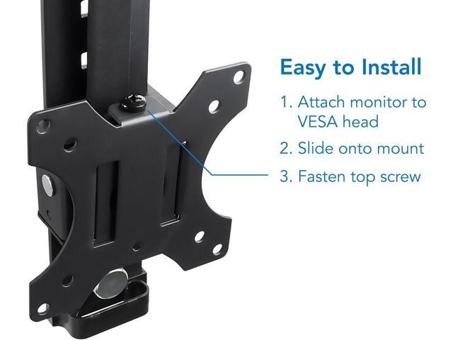 Mount-It! Cubicle Monitor Mount Hanger Attachment, Hanging Height Adjustable VESA Bracket for a 17' to 32' Screen, Adjustable Hook Supports up to...