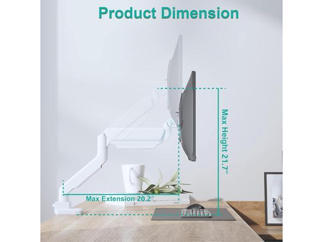 WALI Single Monitor Arm Desk Mount, Single Monitor Mount Desk Up to 35 Inch and 33lbs,Heavy Duty White Monitor Arm Fully Adjustable Gas Spring...