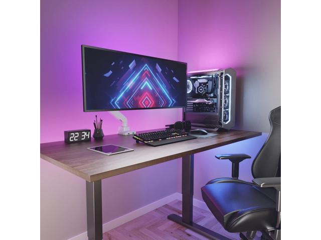 WALI Single Monitor Arm Desk Mount, Single Monitor Mount Desk Up to 35 Inch and 33lbs,Heavy Duty White Monitor Arm Fully Adjustable Gas Spring...
