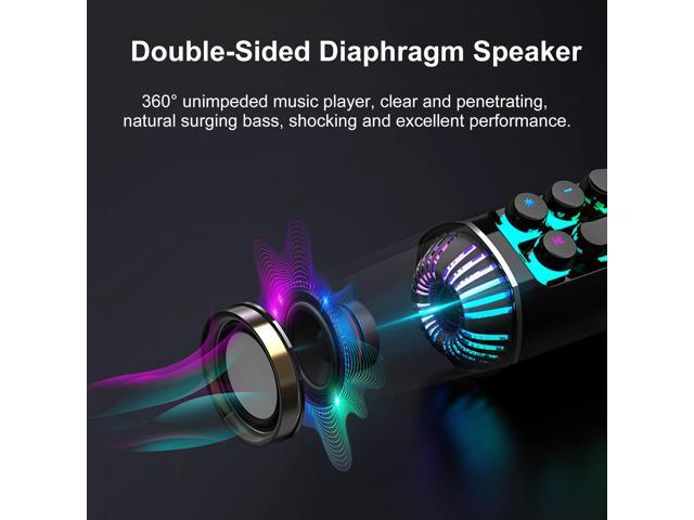 soaiy SH19 HiFi Speaker Computer Game BT Subwoofer RGB Light Key Bass Sound Bar Stereo Music Player Sound Box TF Card Port 3.5mm Audio Input for PC...
