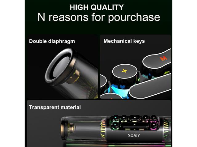 soaiy SH19 HiFi Speaker Computer Game BT Subwoofer RGB Light Key Bass Sound Bar Stereo Music Player Sound Box TF Card Port 3.5mm Audio Input for PC...