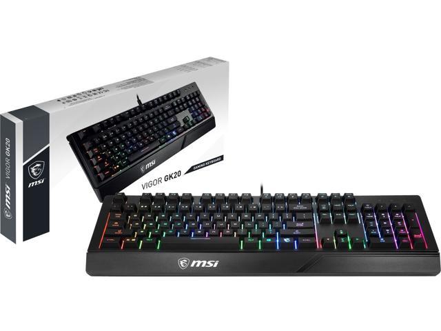 MSI Vigor GK20 GAMING Keyboard, Water Repellent, Static Multi-Color Backlit Keys
