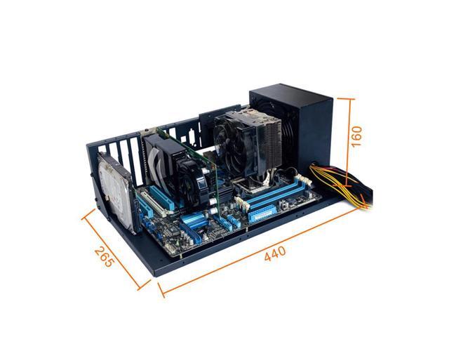 ALAMENGDA Open Computer Case,Two-way Server ATX Motherboard Tray Test Stand, Test bench, ATX Mid Tower