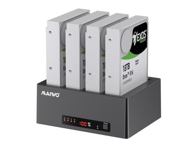 MAIWO USB 3.0 to SATA External Hard Drive Enclosure SATA3.0 Dock 4 Bay Docking Station with Duplicator Offline Clone Function for 2.5 or 3.5 inch.