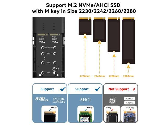 MAIWO M.2 NVMe Cloner Dual-Bay NVMe Docking Station USB C to NVMe SSD Enclosure Aluminum M.2 Duplicator Offline Clone for PCIe M-Key SSDs Max 8TB...