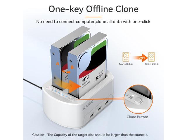 MAIWO Dual Bay Hard Drive Docking Station USB 3.0 Adapter Dock Offline Cloner Duplicator for 2.5/3.5 inch SATA HDD/SSD, with 3 USB3.0 Ports Hub,...