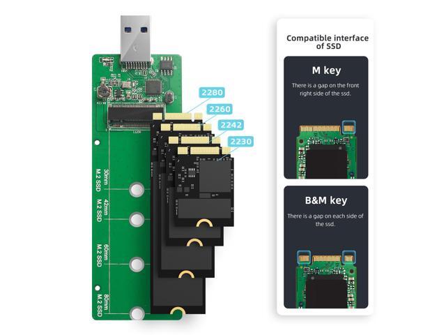 MAIWO USB 3.0 to M.2 SATA NGFF SSD Enclosure Reader for M+B Key SATA Hard Drive, Applicable to SSD Size 2230 / 2242 / 2260 / 2280
