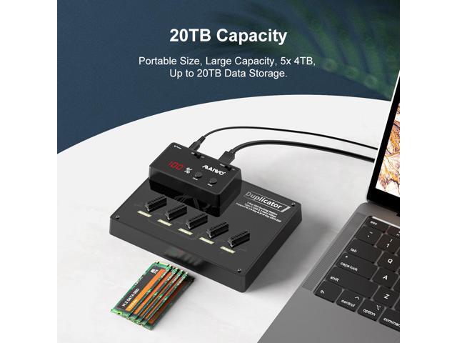 MAIWO M.2 SATA SSD Duplicator, 5 Bay External Hard Drive Docking Station for M.2 SATA B Key Solid State Drive, USB 3.0 to SATA M.2 SSD Dock, 1 to 4...