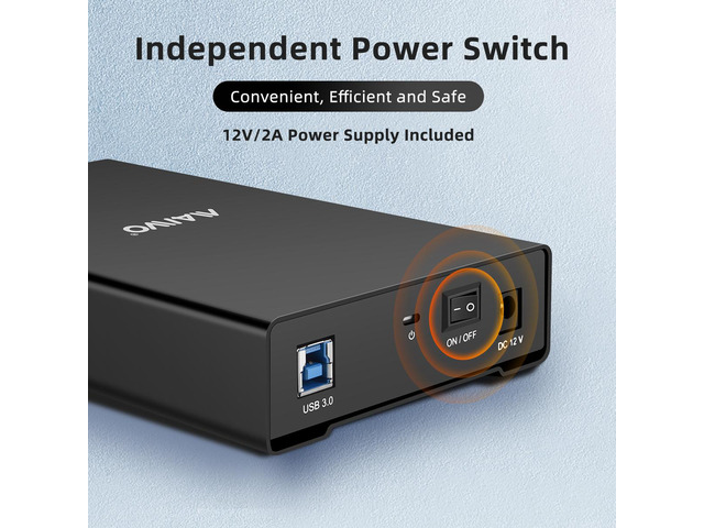 MAIWO External Hard Drive Enclosure for 2.5 3.5 inch HDD/SSD USB 3.0 to SATA Aluminium Hard Drive Docking Station Up to 16 TB with 12V Power Adapter