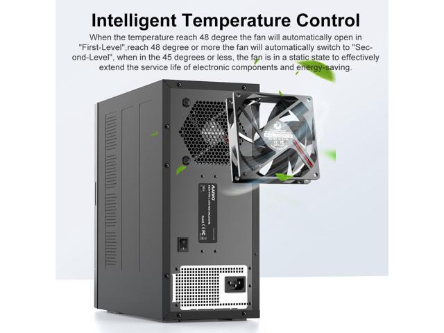 MAIWO 8 Bay SATA Hard Drive Enclosure for 2.5' 3.5' HDD SSD with Build-in Fan & Smart Temperature System, Tool-Free Aluminum HDD Docking Station...
